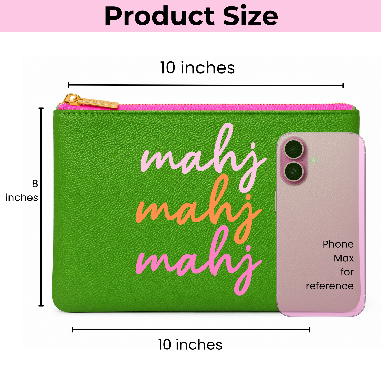 *NEW Mahjong Bag Ombre Mahj green mahjong pouch 8X10"