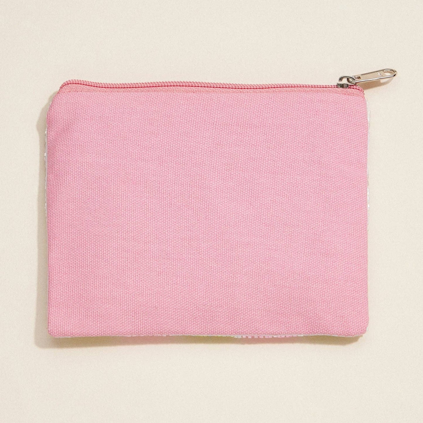 Beaded Argyle Golf Zip Pouch | Refined Sport-Inspired Clutch: Pink / One / B4KP434