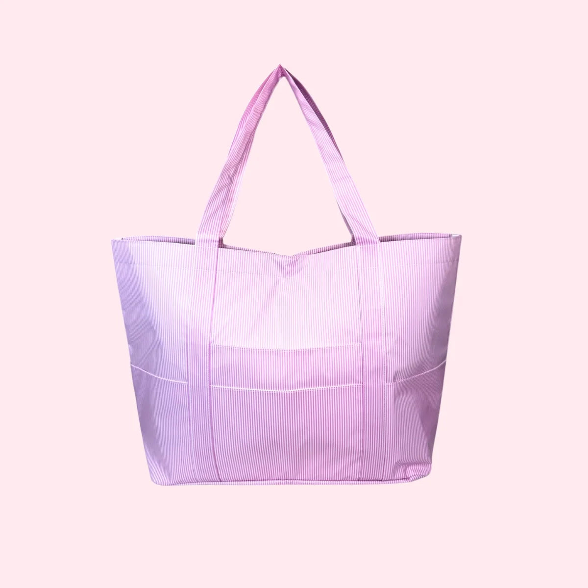 Pink Preppy Stripe Wipeable Big Mama Tote