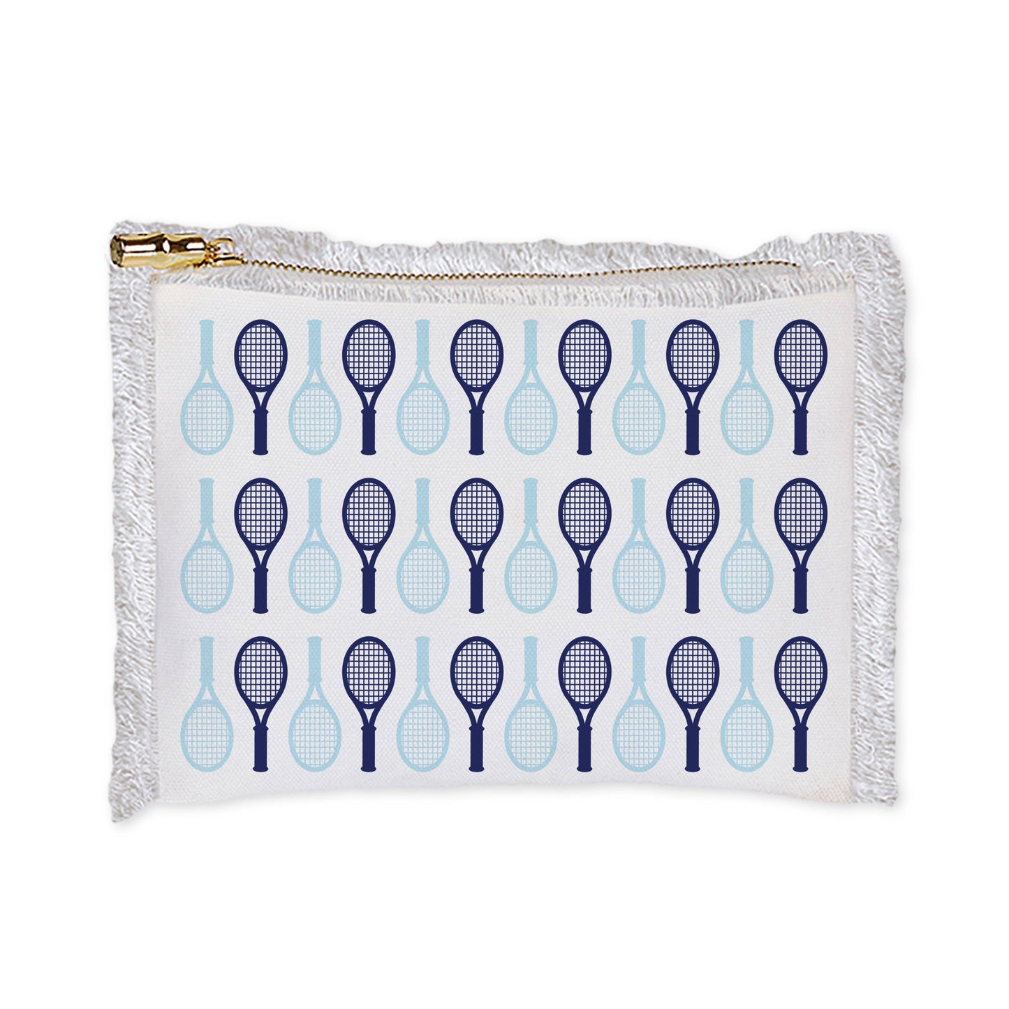 Fringe Flat Zip - Blue Tennis Pattern