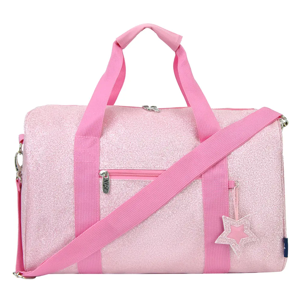 Pink Large Glitter Duffel Bag