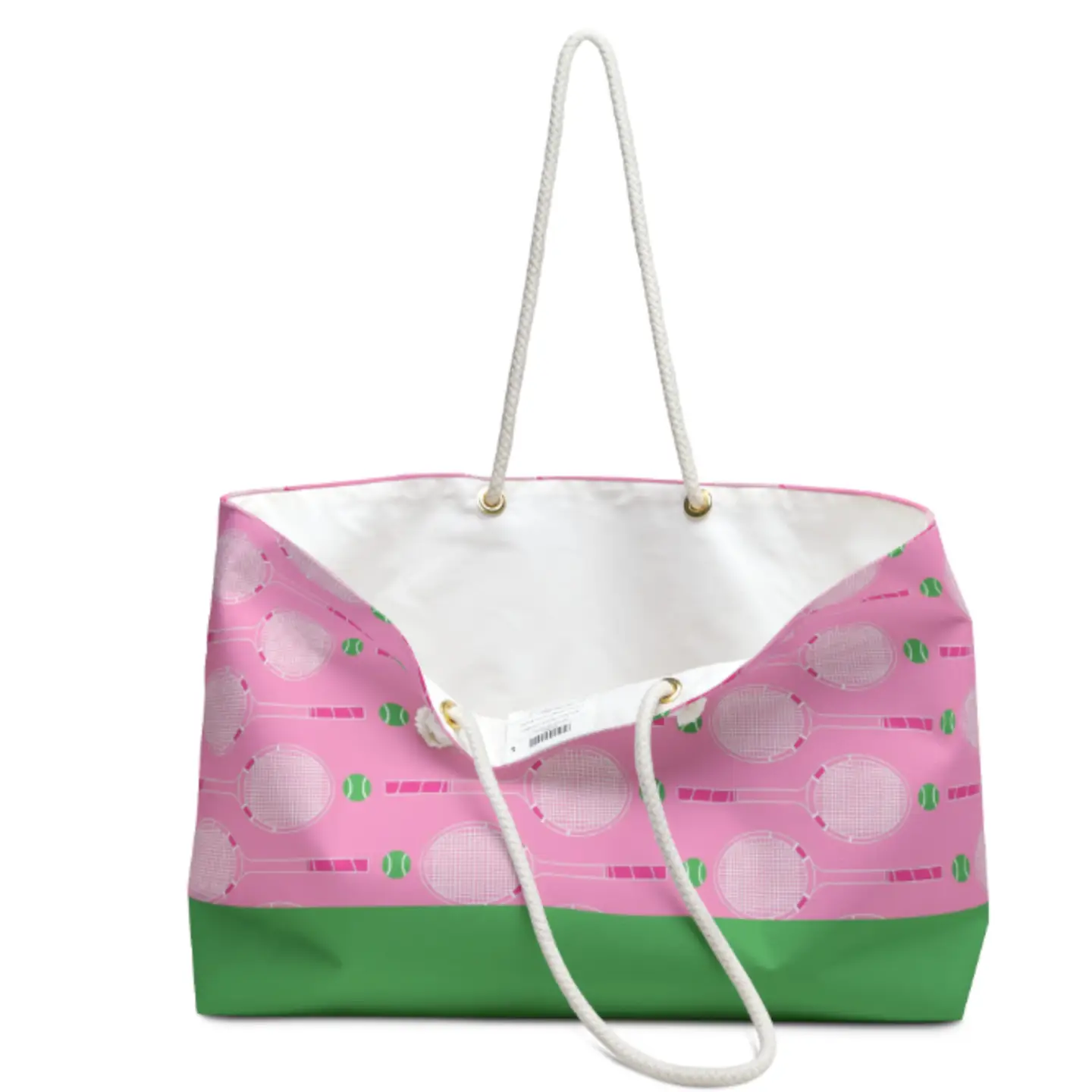 Weekender Tote Bag - Tennis Pink and Green
