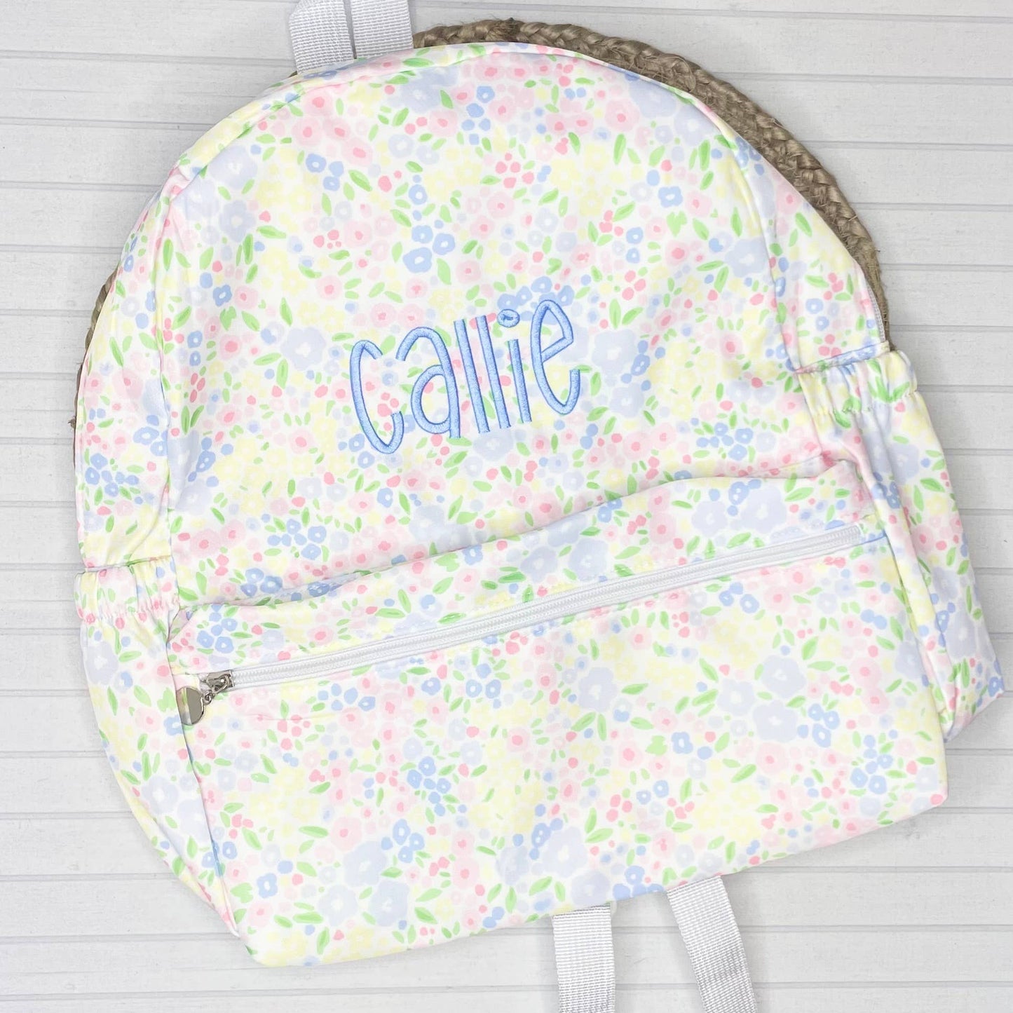 Nylon Backpack (Full Size): Navy/Green Plaid
