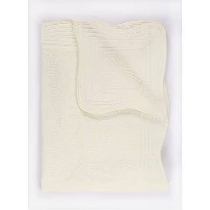 Heirloom Quilt - Baby Quilt Blanket Monogram: White & Pink