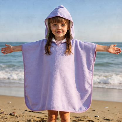 Seersucker Hooded Beach Towel : Blue
