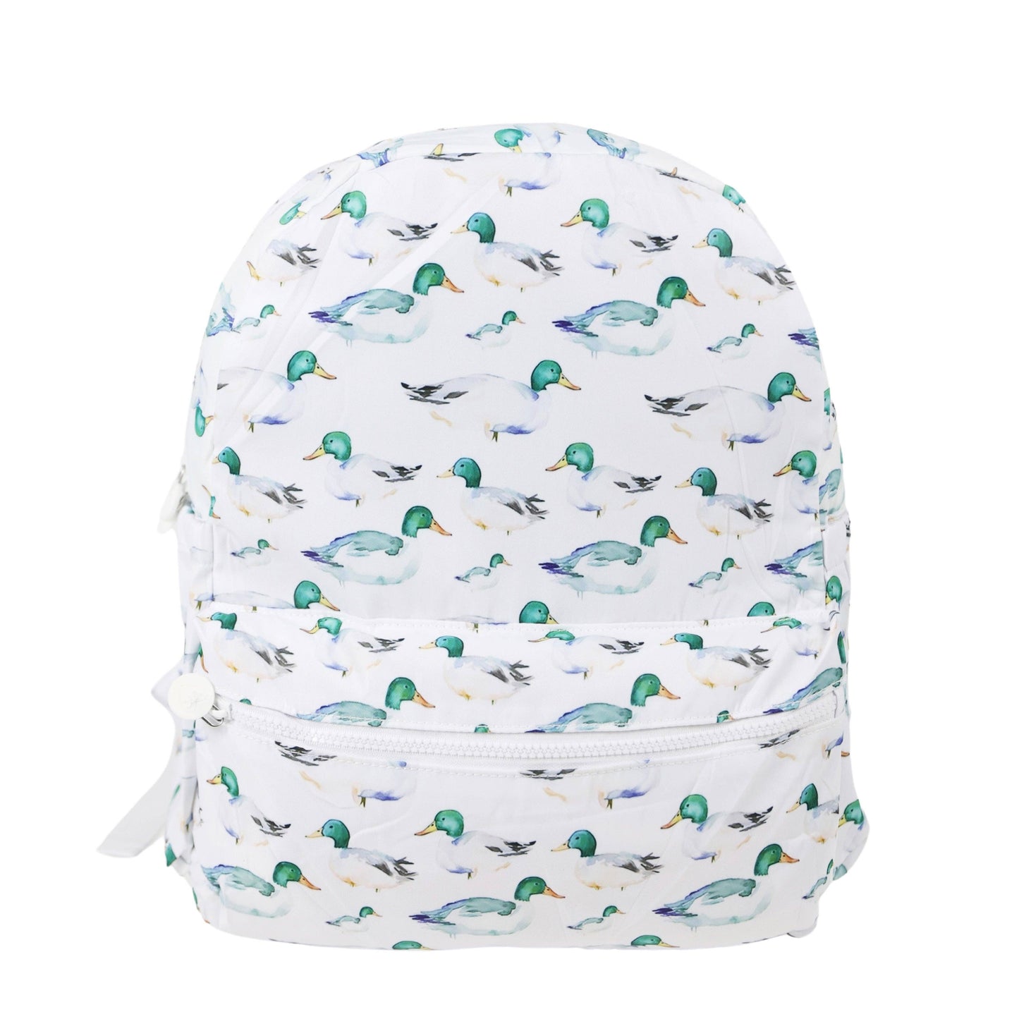Nylon Backpack (Full Size): Scallop Stripe Floral