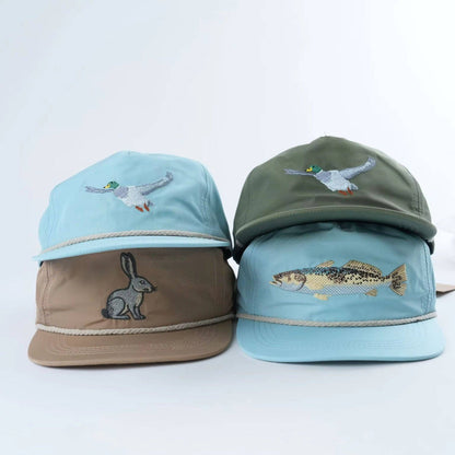 Speckled Trout Rope Cap, Aqua