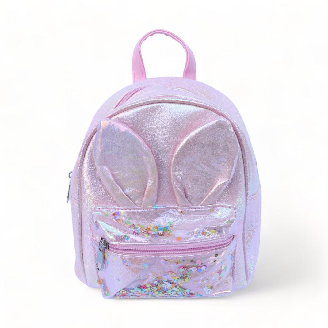 Bunny Iridescent Backpack: Pink