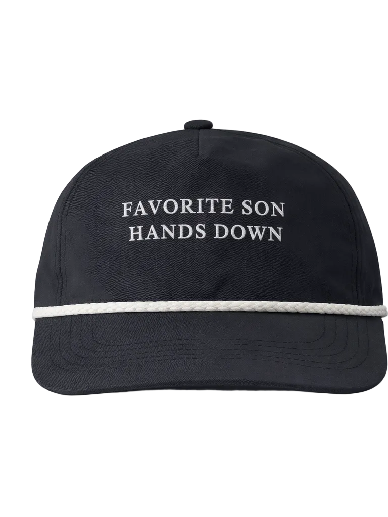 Favorite Son Hands Down Rope Cap, Black