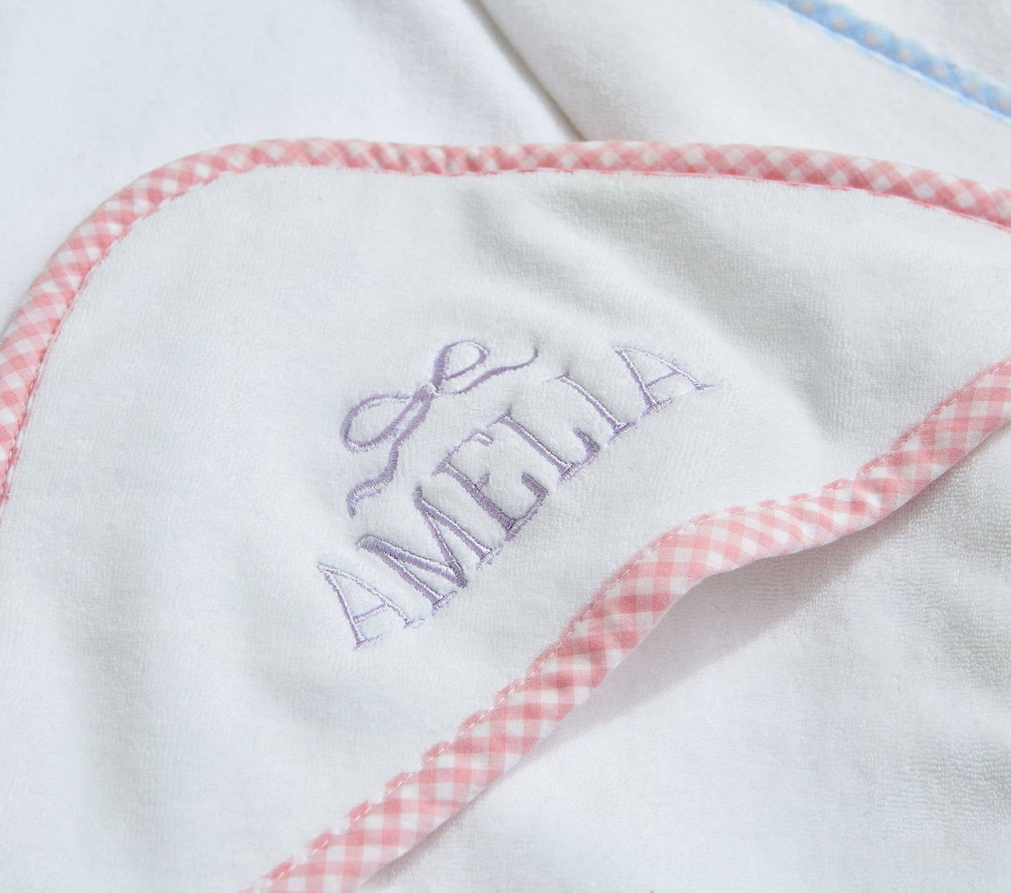 Hooded Terry Cloth Towel Bath Set - Gingham: Blue