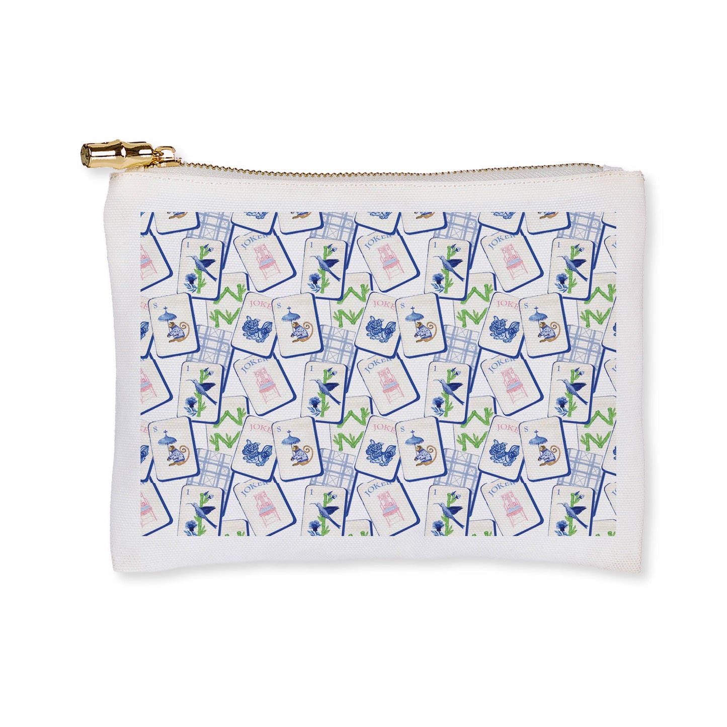 Flat Zip - Blue Mahjong