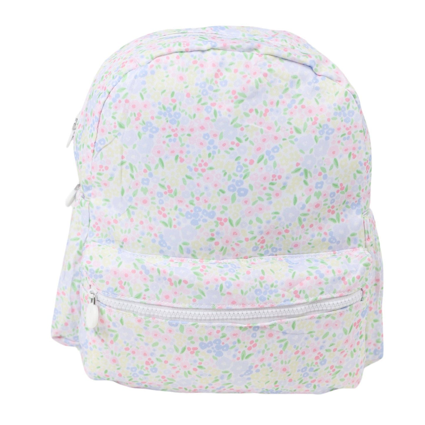 Nylon Backpack (Full Size): Scallop Stripe Floral