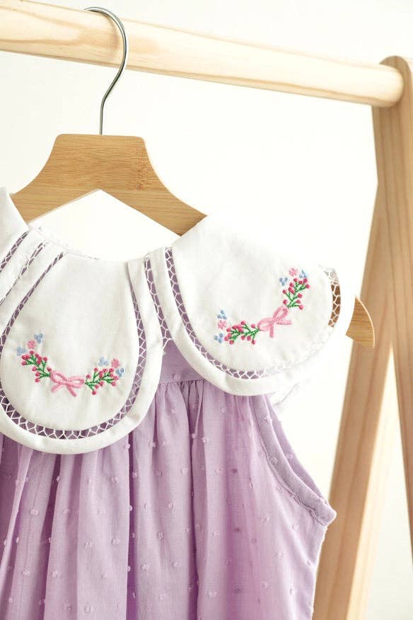 Lavender Floral Swiss Dot