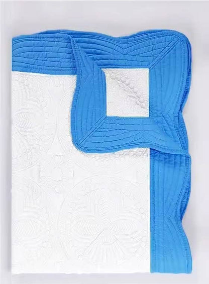 Heirloom Quilt - Baby Quilt Blanket Monogram: White & Pink