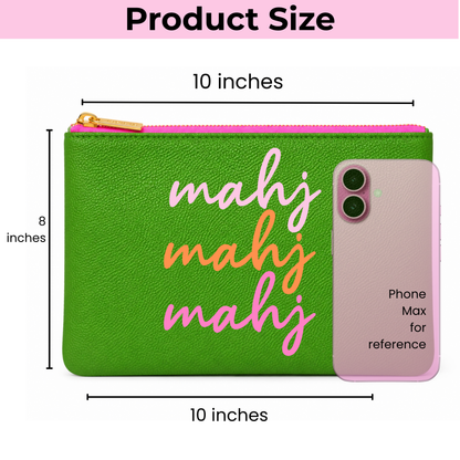 *NEW Mahjong Bag Ombre Mahj green mahjong pouch 8X10"