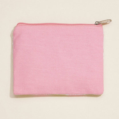 Beaded Argyle Golf Zip Pouch | Refined Sport-Inspired Clutch: Pink / One / B4KP434