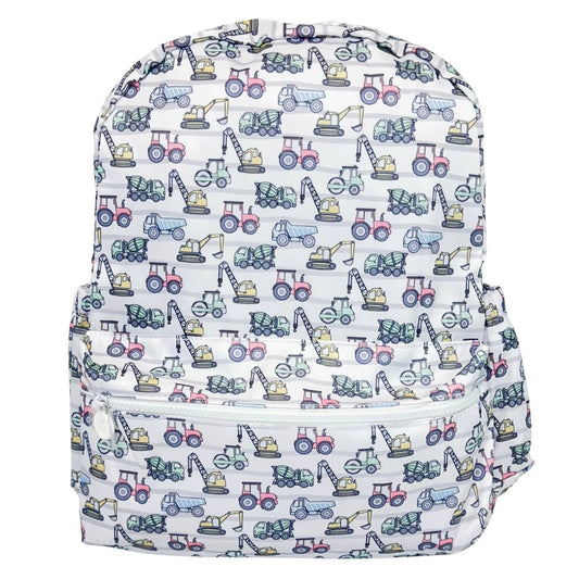 Nylon Backpack (Full Size): Construction Trucks