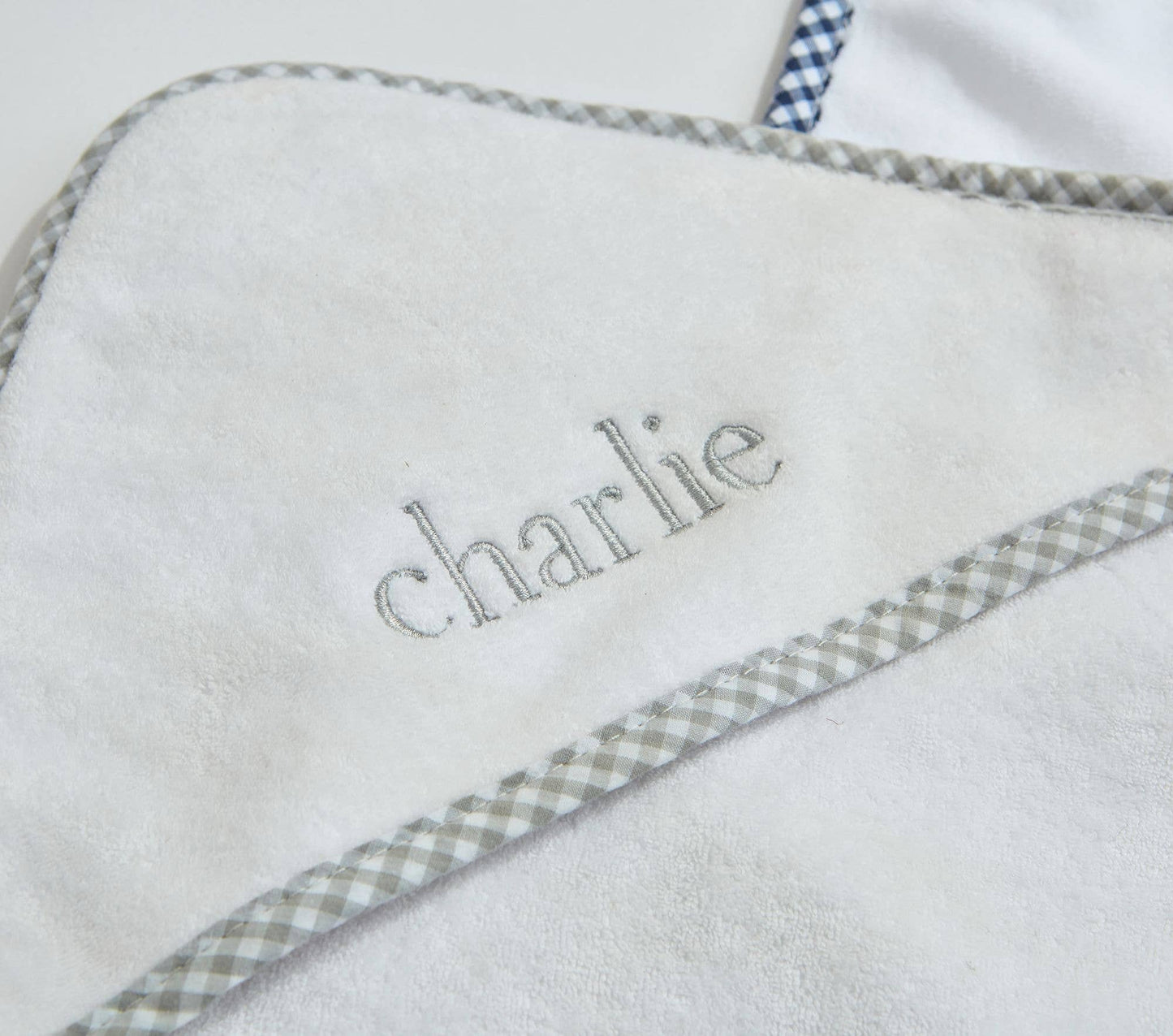 Hooded Terry Cloth Towel Bath Set - Gingham: Blue