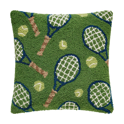 All Over Tennis Racquets Hook Pillow