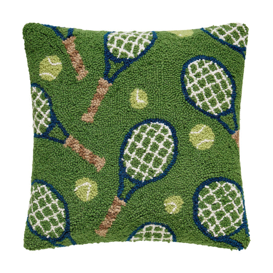 All Over Tennis Racquets Hook Pillow