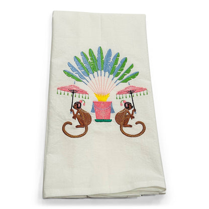Towel - Monkeys with Palms on White