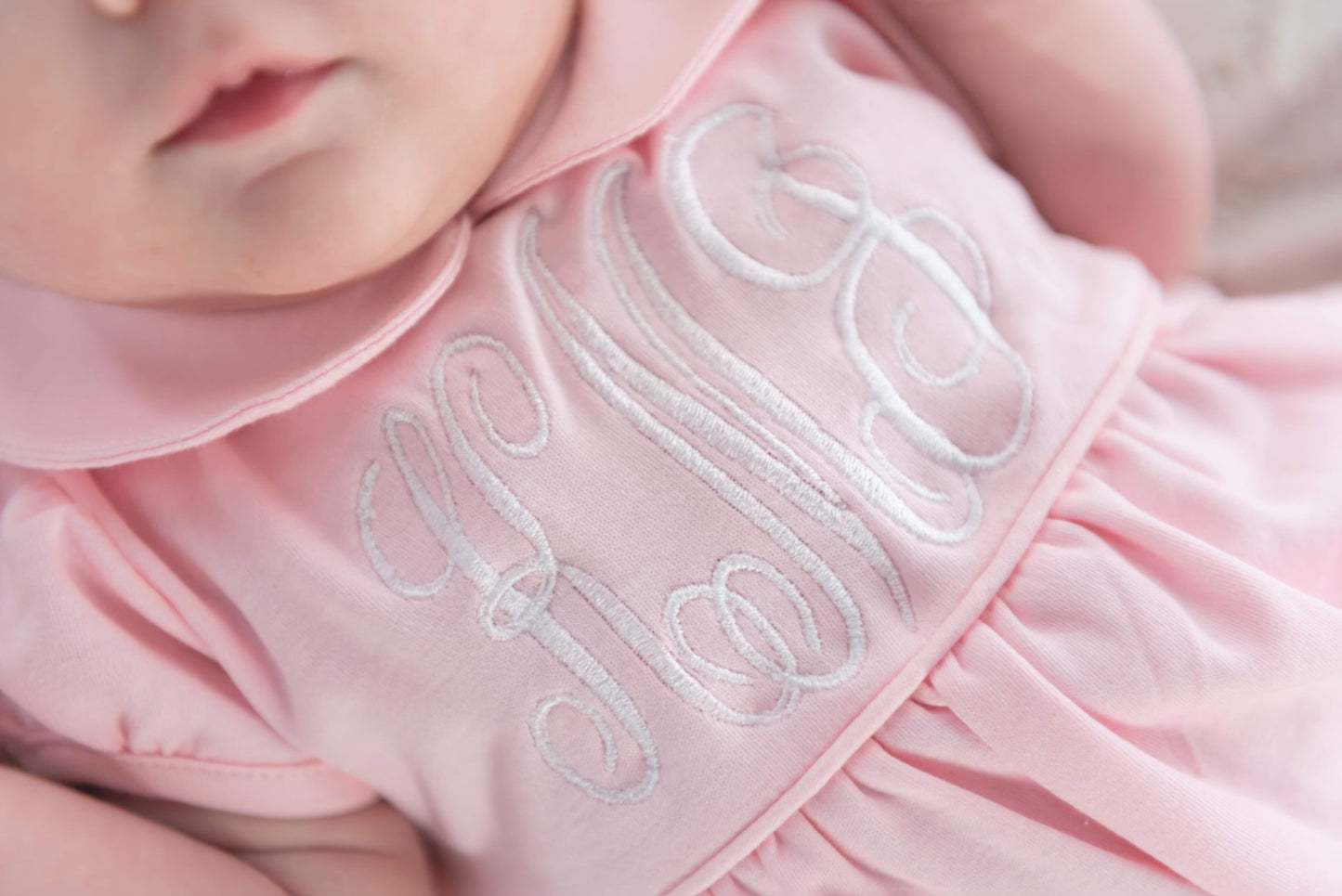 THE KELSEY BUBBLE :Collared Bubble-Baby Gift-Pima Cotton Baby-Monogrammed Bubble-Monogrammed Baby Girl-Baby Girl Bubble-Take Home Outfit