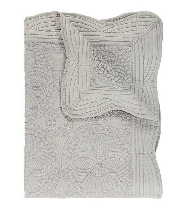 Heirloom Quilt - Baby Quilt Blanket Monogram: White & Pink
