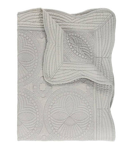 Heirloom Quilt - Baby Quilt Blanket Monogram: White & Baby Blue