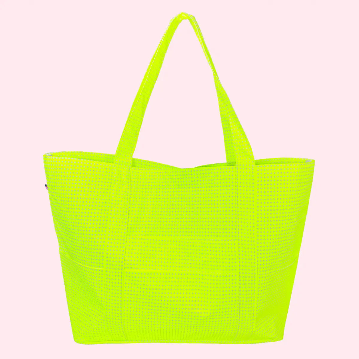 Wipeable Big Mama Tote In Neon Yellow