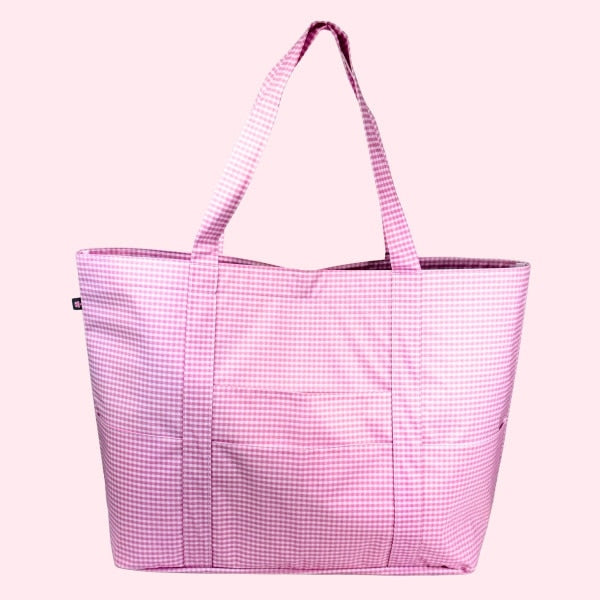 Wipeable Pink Gingham Big Mama Tote