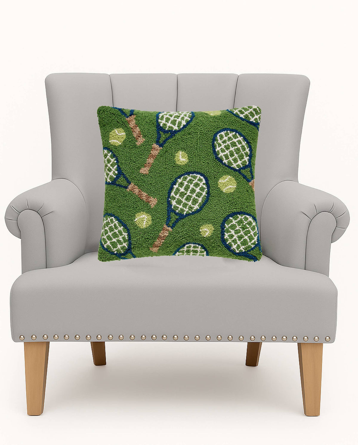 All Over Tennis Racquets Hook Pillow