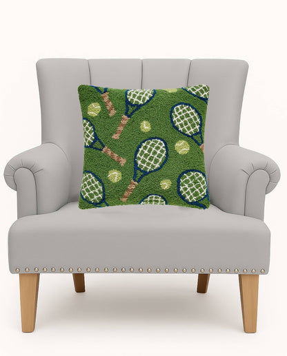 All Over Tennis Racquets Hook Pillow