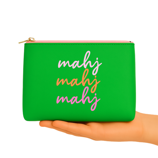 *NEW Mahjong Bag Ombre Mahj green mahjong pouch 8X10"