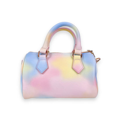 Pearl Studs Leather Barrel Bag