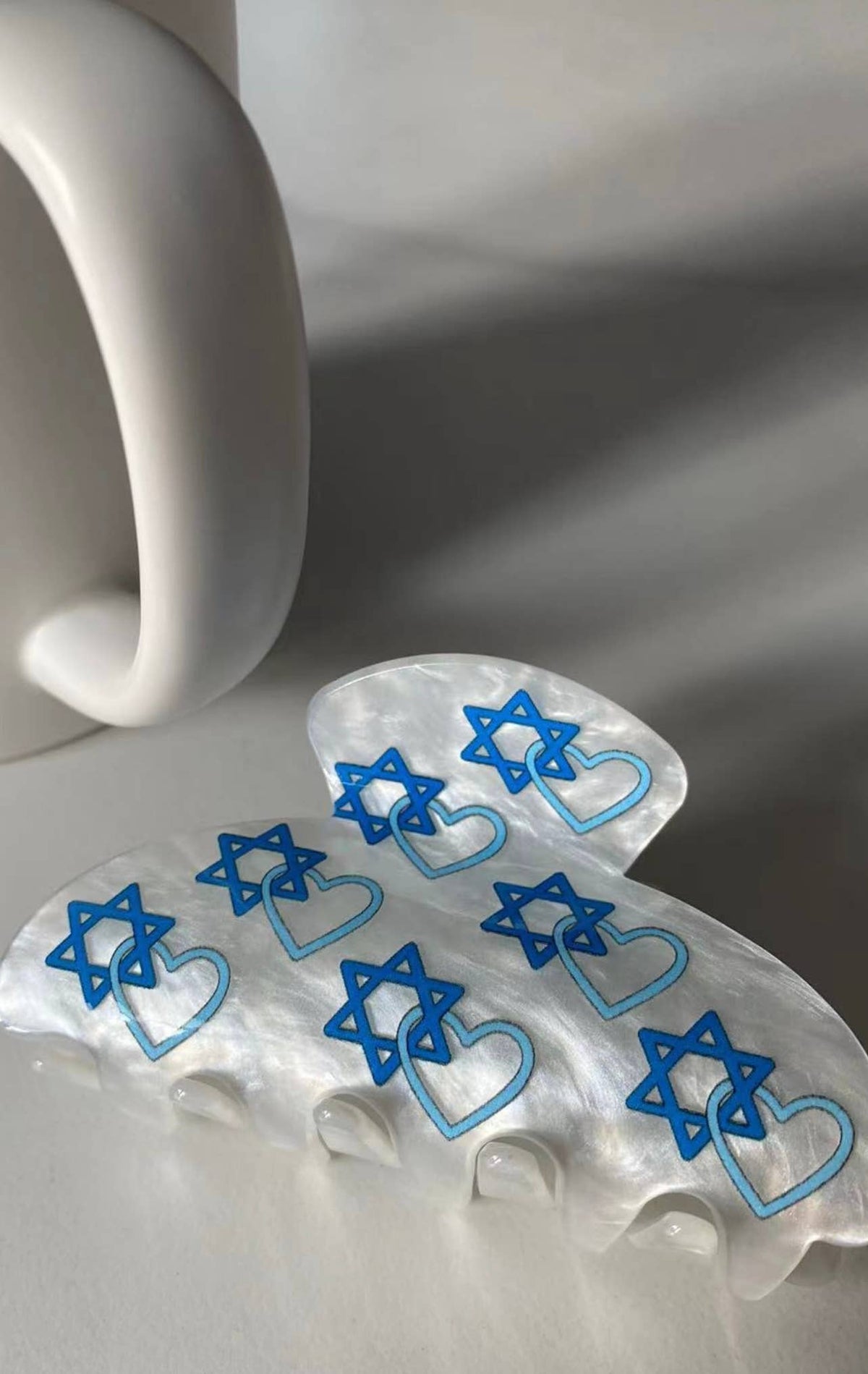 Jewish Star heart  Hair Clips