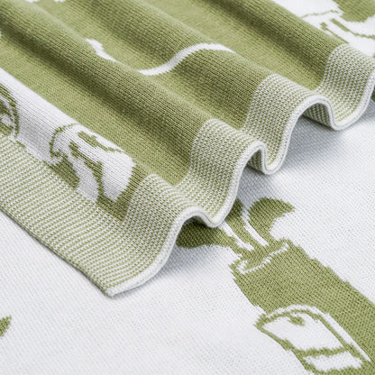 Golf Jacquard Knit Baby Blanket: Golf