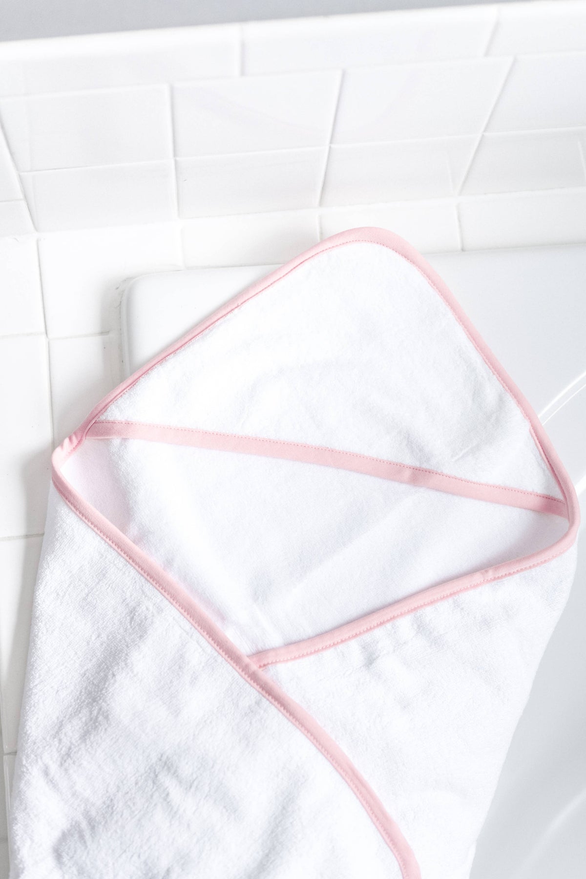Hooded Terry Bath Towel for Baby and Toddlers | Plush Terry: Light Pink