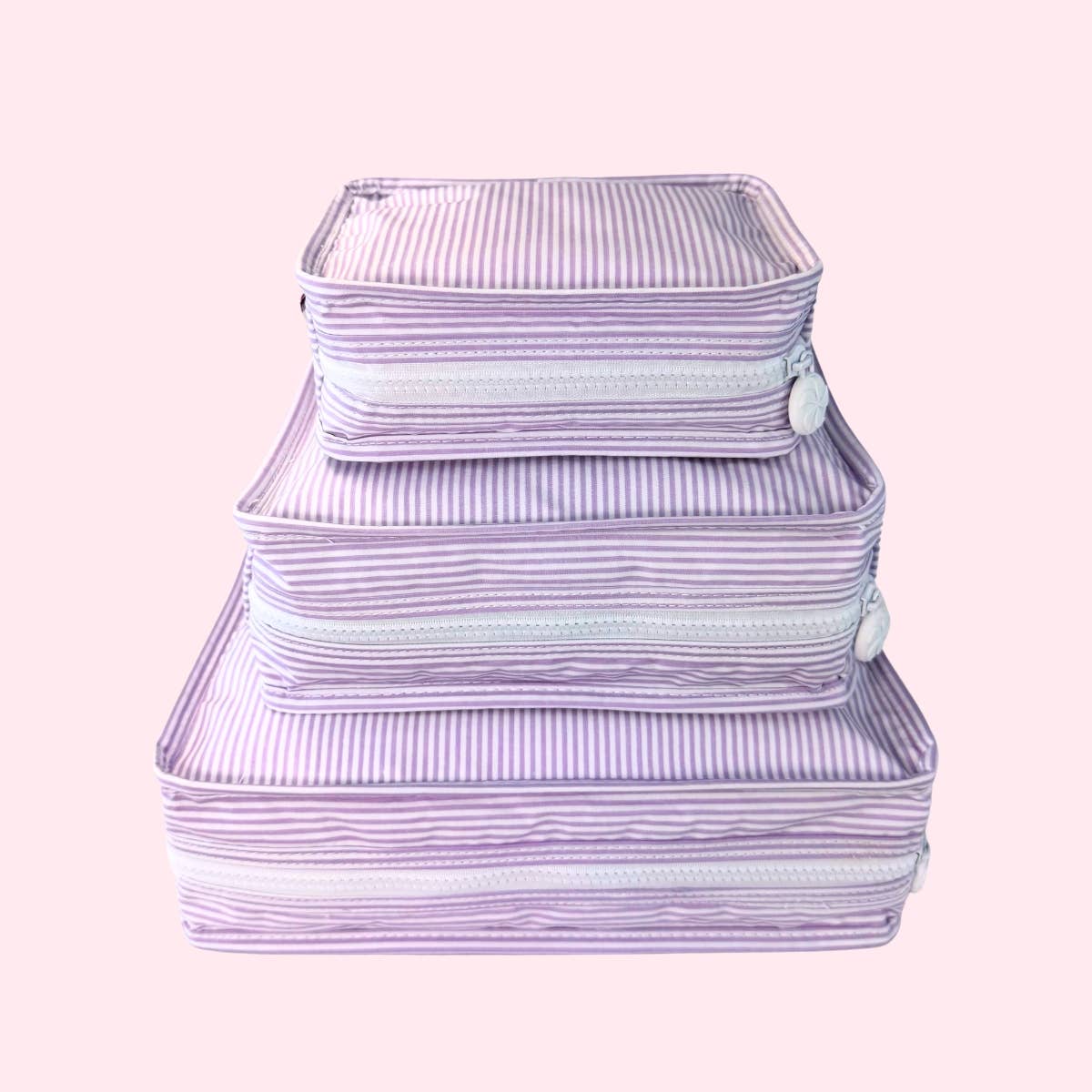Lilac Preppy Stripe ~WIPEABLE~ Stacking Set | Mint