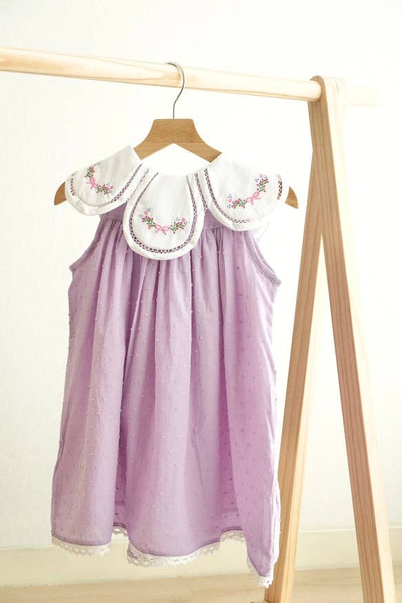 Lavender Floral Swiss Dot