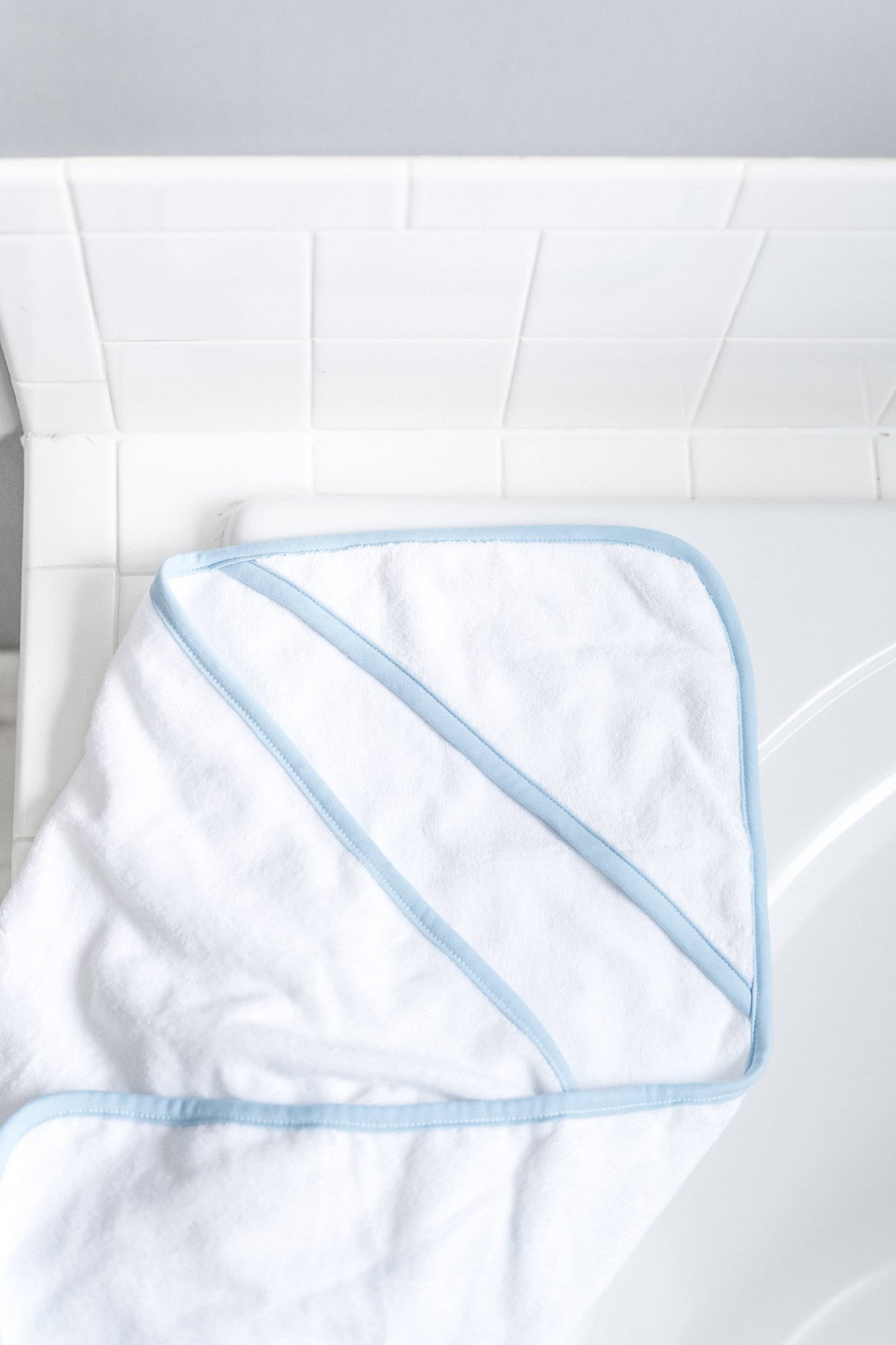 Hooded Terry Bath Towel for Baby and Toddlers | Plush Terry: Blue Gingham