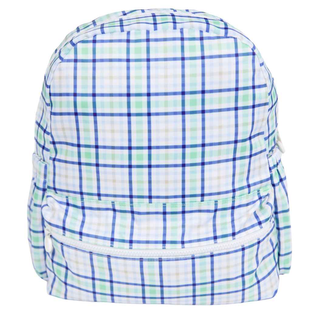 Nylon Backpack (Full Size): Khaki Gingham