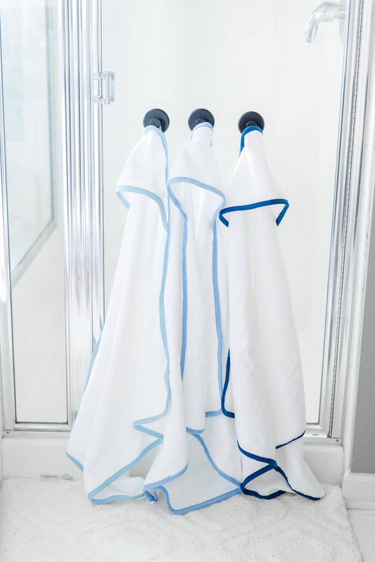 Hooded Terry Bath Towel for Baby and Toddlers | Plush Terry: Navy