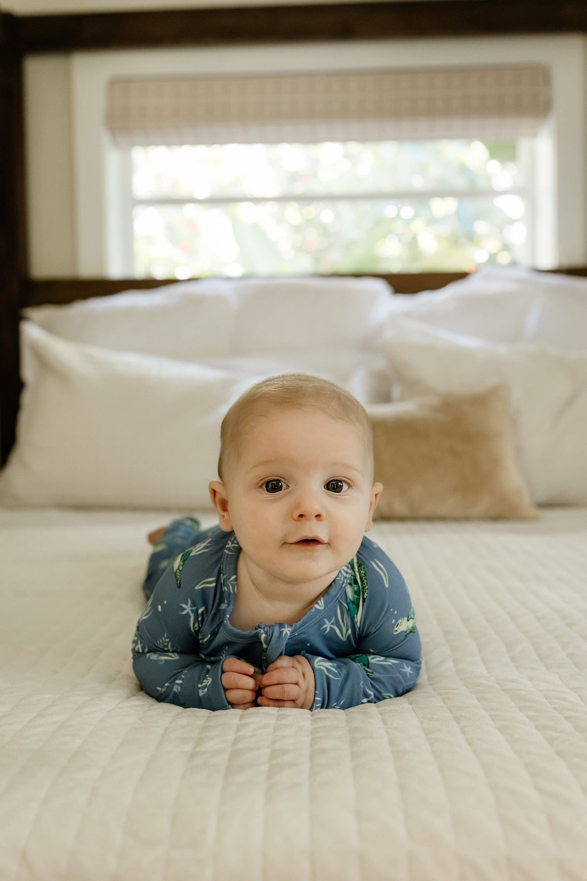 Sanibel Sea Turtle Zippy Sleepers with Fold Over Cuffs