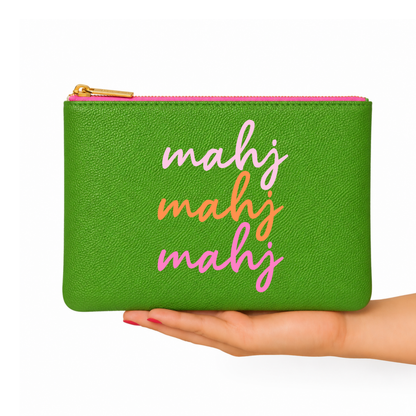 *NEW Mahjong Bag Ombre Mahj green mahjong pouch 8X10"