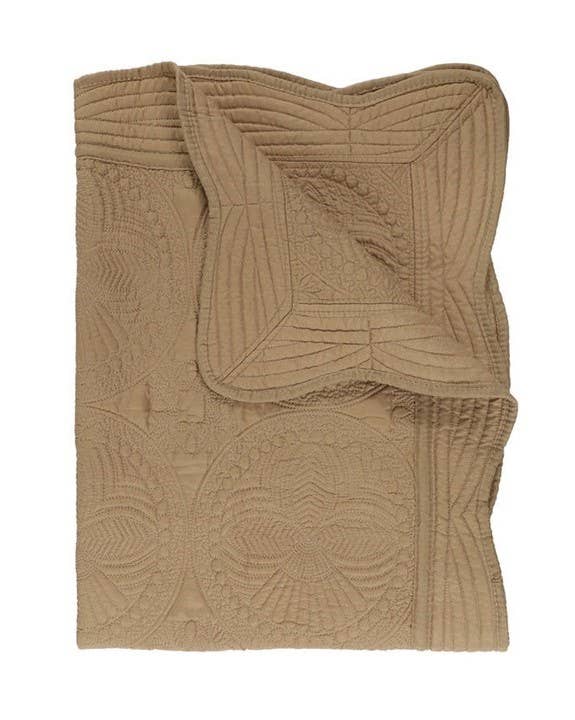 Heirloom Quilt - Baby Quilt Blanket Monogram: White & Pink