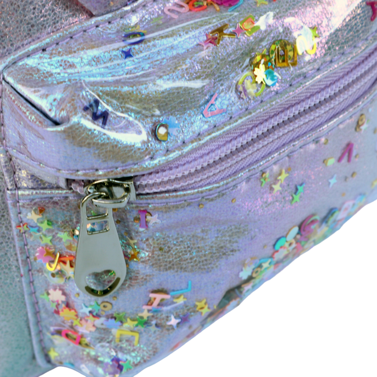 Bunny Iridescent Backpack: Pink