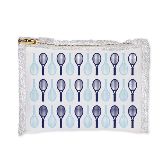 Fringe Flat Zip - Blue Tennis Pattern