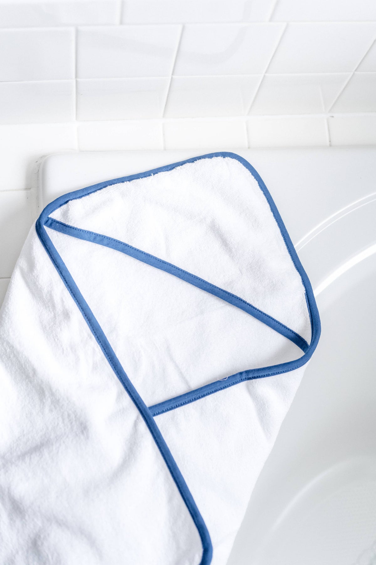 Hooded Terry Bath Towel for Baby and Toddlers | Plush Terry: Navy