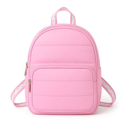 Pink Puffer Mini backpack with Heart Straps