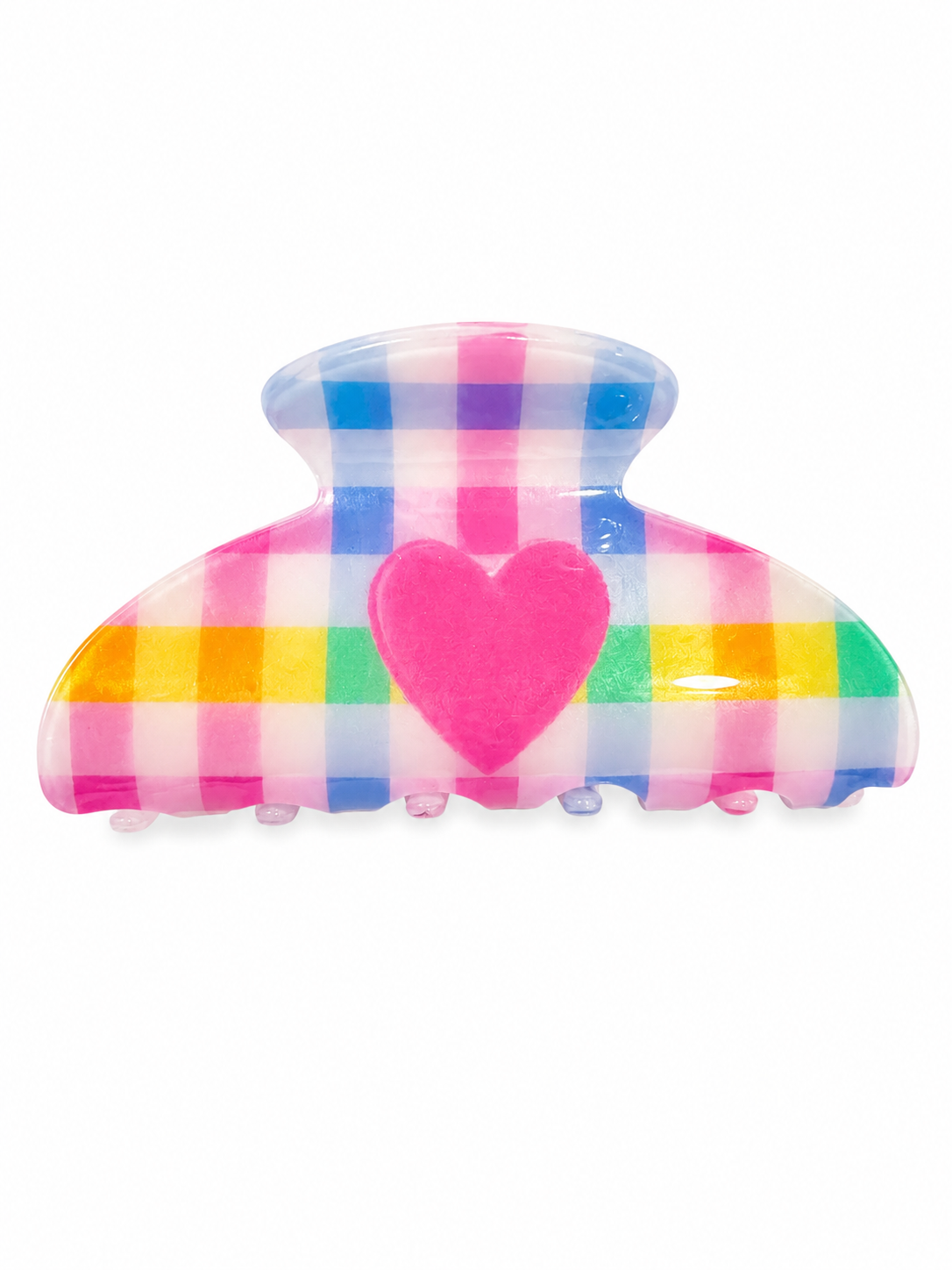 Plaid heart hair clip